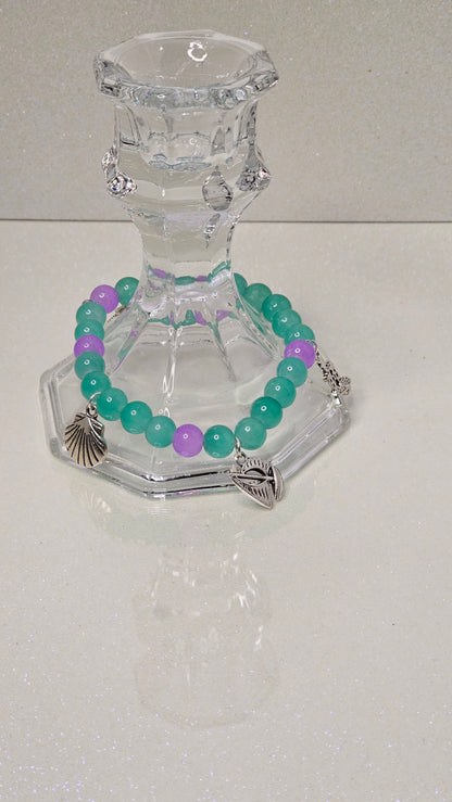 Ariel Beaded Charm Bracelet (Teal)