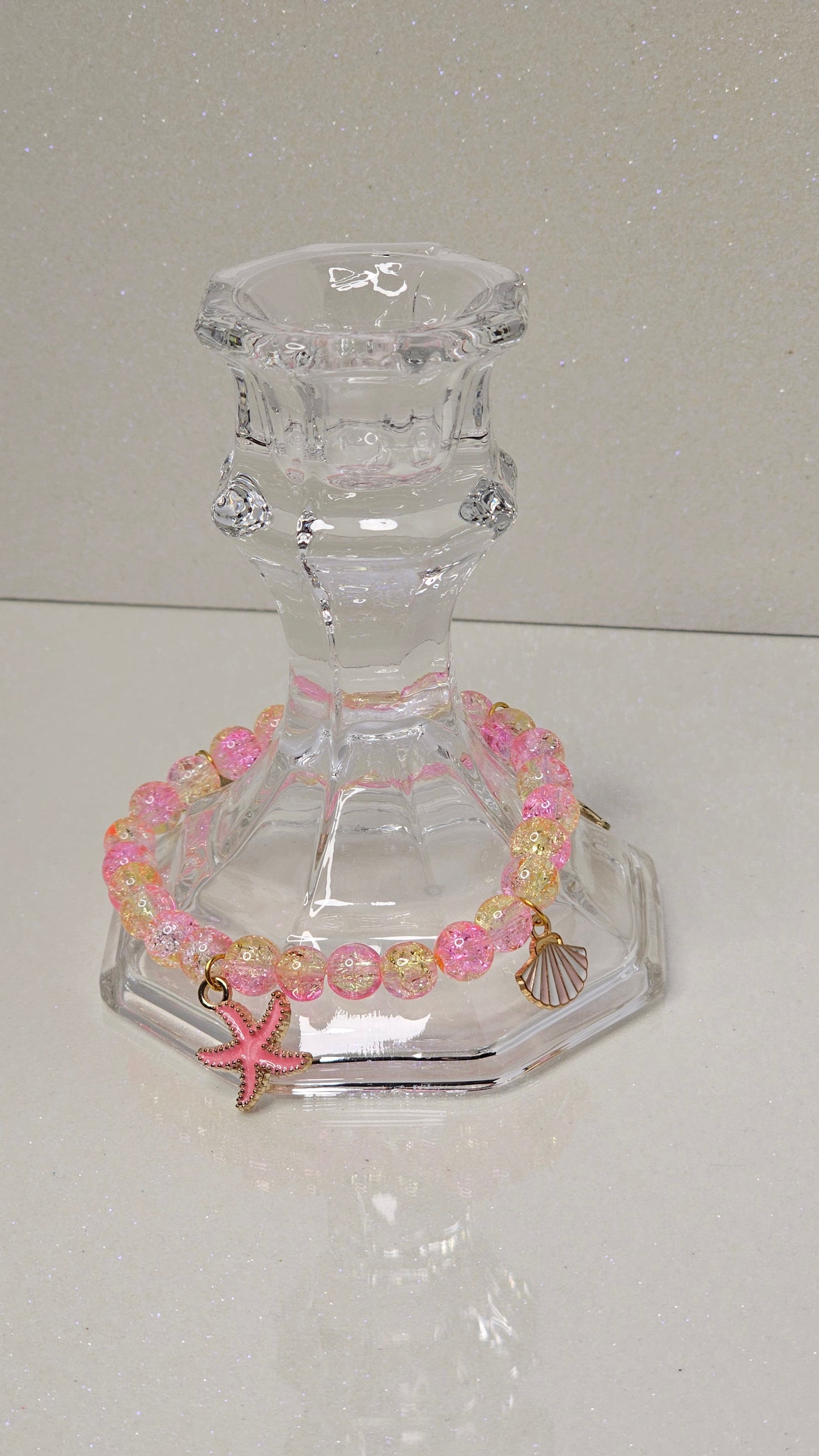 Ariel Beaded Crackle Charm Bracelet